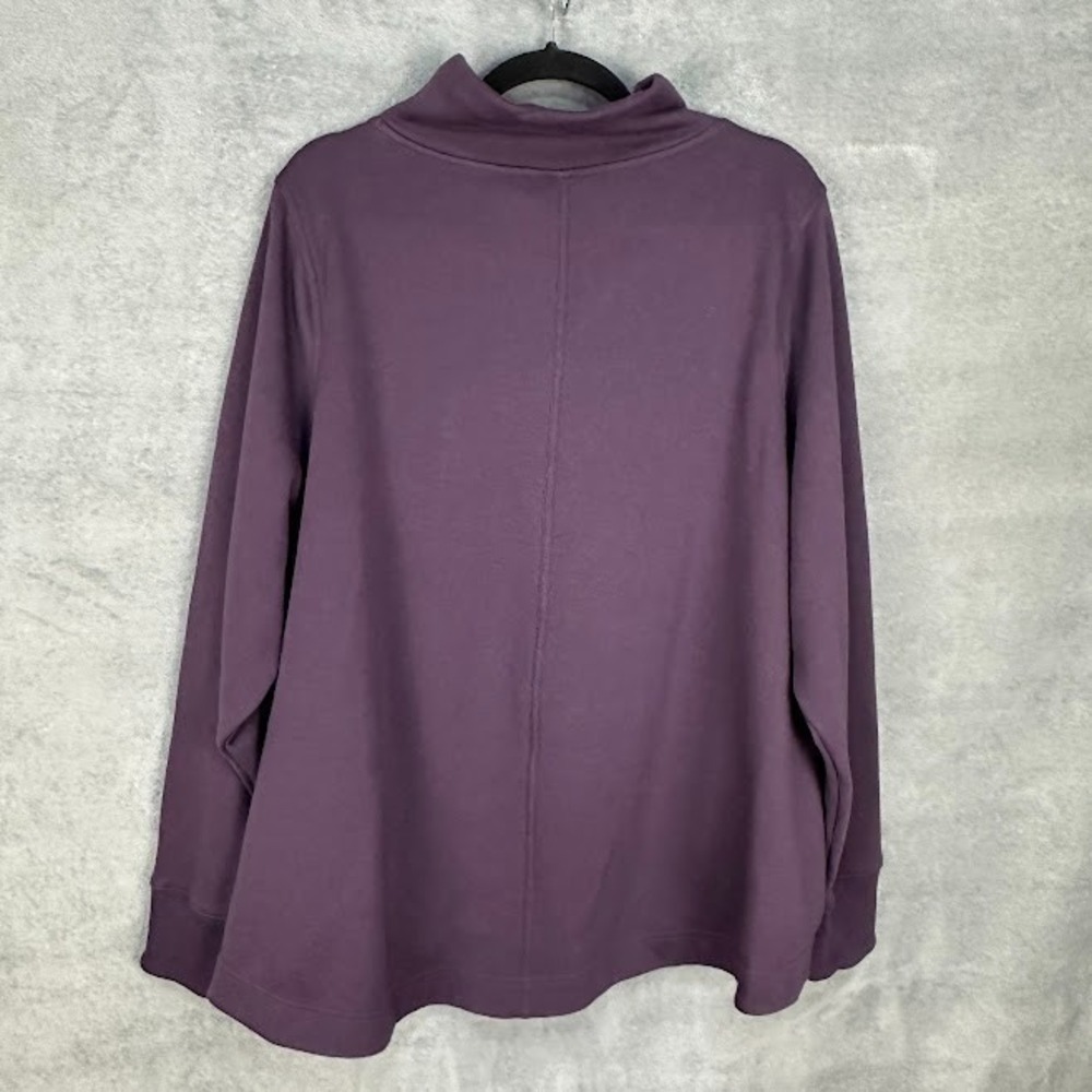 Athleta Cozy Karma Twist Neck Sweatshirt Womens 2X Purple Comfort Travel Stretch - Picture 8 of 15